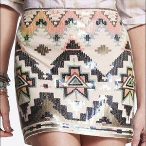 Aztec Tribal Tan Express Mini Skirt